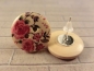Preview: bunte Blumen Holzknopf Ohrstecker Natur Button